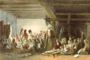 Tatarische Schule für Kinder auf der Krim von Carlo Bossoli