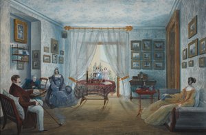 Das Wohnzimmer im Naryshkin-Palast von Miskhor, 1842