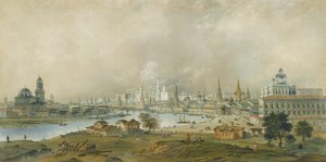 Blick auf den Moskauer Kreml von der Ustinsky-Brücke