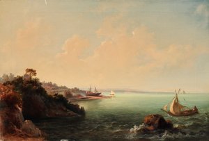 Felsküste und Segelboote