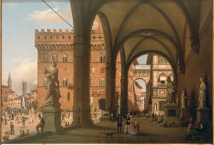 Ansicht der Piazza del Granduca von der Loggia dei Lanzi aus gesehen