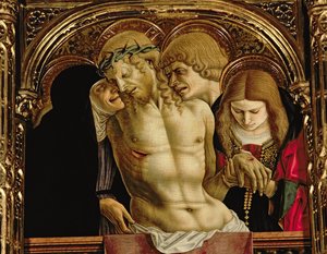Beweinung Christi (Detail) von Carlo Crivelli