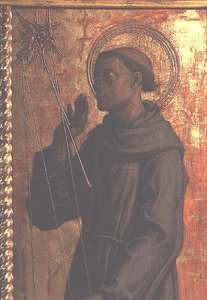 St. Franziskus, Detail aus dem San Silvestro Polyptychon von Carlo Crivelli