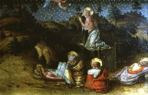 Die Agonie im Garten, linkes Predella-Panel vom San Silvestro Polyptychon