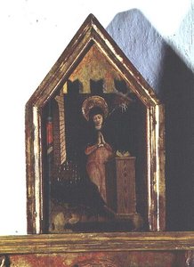 Die Verkündigung, Detail aus dem San Silvestro Polyptychon