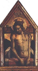 Der auferstandene Christus, Detail aus dem San Silvestro Polyptychon von Carlo Crivelli