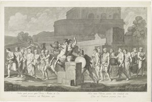 Prozession von Männern mit Kriegsbeute von Carlo Faucci