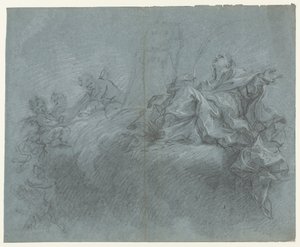 Madonna mit Engeln in den Wolken von Carlo Innocenzo Carlone (possibly)