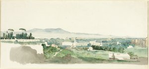 Ein Blick vom Palatin-Hügel, Rom, die Albaner Berge in der Ferne