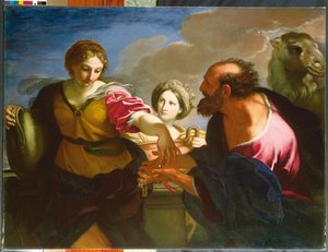 Rebekka und Eliezer am Brunnen von Carlo Maratta or Maratti