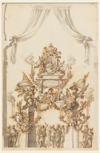 Entwurf für einen Katafalk für Karl Emanuel III. von Sardinien