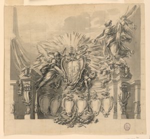 Entwurf für die Dekoration der Fassade von St. Peter, Rom, zur Heiligsprechung von Giuseppe da Copertino und Jeanne-Françoise de Chantal