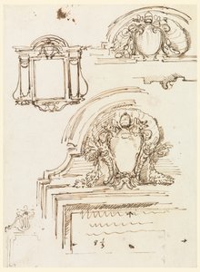 Zeichnung, Skizzen für Rahmen, für die Sakristei von St. Peter, 1740–58