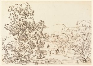 Zeichnung, Waldlandschaft, 1750–1770
