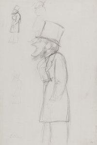 Skizze für eine Karikatur, möglicherweise von G. Russell von Carlo Pellegrini