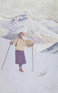 Skifahrer auf den Pisten von Engelberg, Schweiz von Carlo Pellegrini