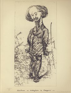 Swinburne auf Löschpapier (Karikatur des englischen Autors Algernon Charles Swinburne) von Carlo Pellegrini