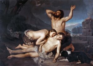 Adam und Eva trauern um den Tod Abels von Carlo Zatti