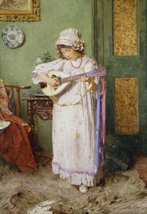 Ein Mädchen spielt Mandoline