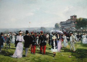 Das Ende der Rennen in Auteuil, ca. 1893 von Carlton Alfred Smith
