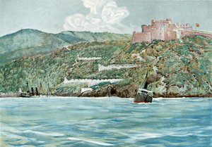 Der Eingang zum Hafen von Santiago, 7. Juli 1898