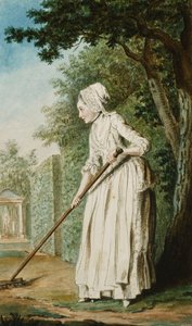 Die Herzogin von Chaulmes als Gärtnerin in einer Allee, 1771 von Carmontelle