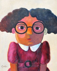 Verspieltes Mädchen mit Brille von Caroline Roberts