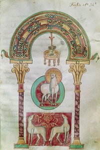 Ms CCII fol.35r Agnus Dei, Illustration des Lammes Gottes aus Etymologiae von Isidor von Sevilla von Carolingian School