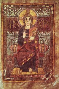 NAL 1203 fol.3 Christus in Majestät, aus dem Godescale-Evangelium, c.781-783 n. Chr.