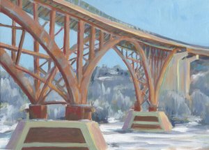 Orangene Winterbrücke von Carrie Arnold
