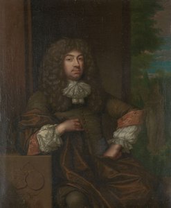 Porträt von Jan Boudaen Courten von Caspar (after) Netscher