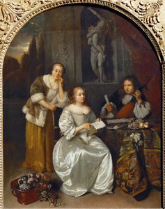La leçon de chant von Caspar (studio of) Netscher