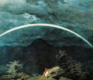Detail der Berglandschaft mit Regenbogen, von Caspar David Friedrich von Caspar David Friedrich