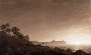 Blick auf Arkona mit aufgehendem Mond von Caspar David Friedrich