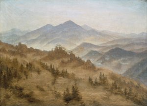 Gebirge bei aufsteigendem Nebel von Caspar David Friedrich