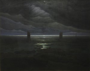 Meeresküste im Mondlicht
