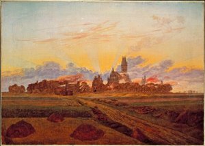 Sonnenaufgang bei Neubrandenburg von Caspar David Friedrich