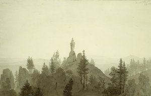 Statue der Madonna in den Bergen von Caspar David Friedrich