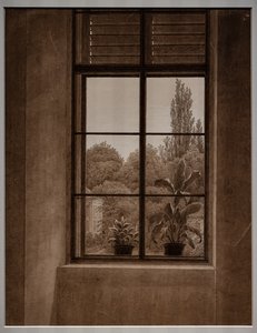 Fenster mit Blick auf einen Park von Caspar David Friedrich