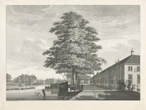 Gezicht op het Diaconie Oude Vrouwen- en Mannenhuis te Amsterdam von Caspar Jacobsz. Philips