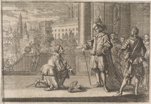 Karl IV., Herzog von Lothringen, kniet vor Ludwig XIII., 1641 von Caspar Luyken (attributed to)