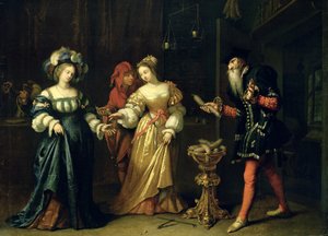 Ein maskierter Joker, 1668 von Caspar Netscher