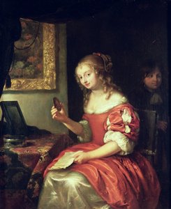 Junge Frau mit Brief und Medaillon, 1667