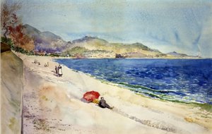 Am Strand unter der Promenade des Anglais, Nizza, Frankreich von Cass Gilbert