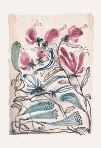 Rosa und türkisfarbene Botanicals von Catalina Somolinos