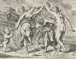 Tanzende Frauen und Amor von Catharina Questiers