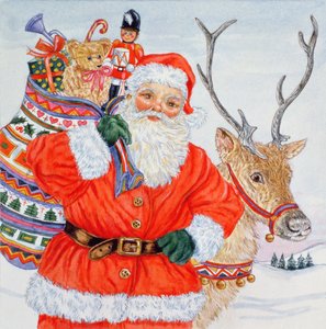 Weihnachtsmann und seine Rentiere von Catherine Bradbury
