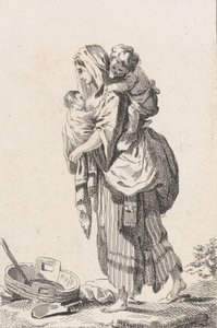 Bäuerin mit zwei Kindern, ca. 1758