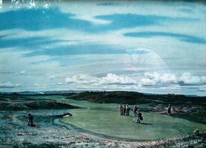 Cecil Aldin 1870-1935, Kunstdruck eines Golfplatzes, um 1920