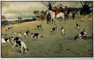 Jagdszene, eine Spur von Cecil Charles Windsor Aldin